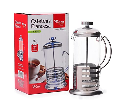Cafeteira Infusor Prensa Francesa Manual 350ml Portátil Inox