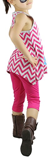 Image of ToBeInStyle Girl's Sleeveless Tank Top & Leggings 2 Piece Outfit Casual Dress Style Set