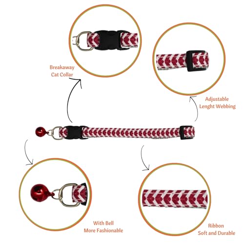 Image of Emily Pets Cat Collar with Bells - Breakaway for Cats, Boy & Girl Cat Collars Kitten Collar with Bell - Break Away Collar for Cats - Breakaway Cat Collar (Color May Vary, 1 Piece)