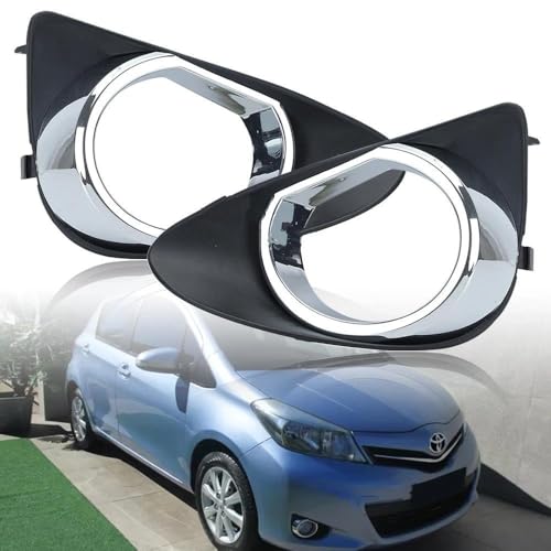 Fog Lights For Toyota For Yaris 2012 2013 2014 Chrome Fog Light Cover Front Lamp Frame Headlights Car Foglights