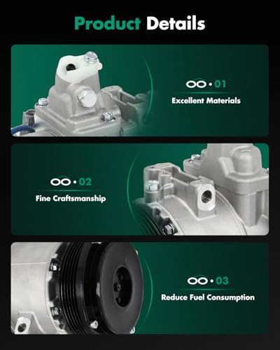 Image of SCITOO AC Compressor for Lexus for LS430 4.3L 2004-2006 | Fast Cooling, Ultra Low Noise (≤72 dB)Air Conditioner Compressor with Clutch, Easy Installation, GD17599862R