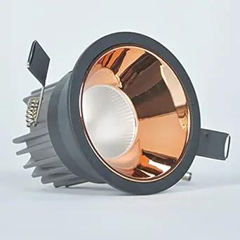 Harold Electricals 7 Watt Deep Series Concealed COB Light | Recesed LED Ceiling Light for Indoor & Outdoor Lighting - White Light(Rose Gold Reflector) Black Body