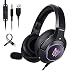 Gaming Headset-ONIKUMA Surround Sound PS4 Headphones with Retractable Mic Works with Xbox One PC,RGB LED & Lightweight Soft Earmuffs & Volume Control