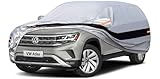 Holthly 10 Layers SUV Car Cover Custom Fit for Volkswagen VW Atlas (2017-2024) Waterproof All Weather for Automobiles, Outdoor Full Cover Rain Sun UV Protection.Silver