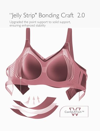 Image of COMFELIE Women No Underwire Bra Comfy Seamless Bras Full Coverage Mesh Bralette with Adjustable Contrast Color Strap S-4XL