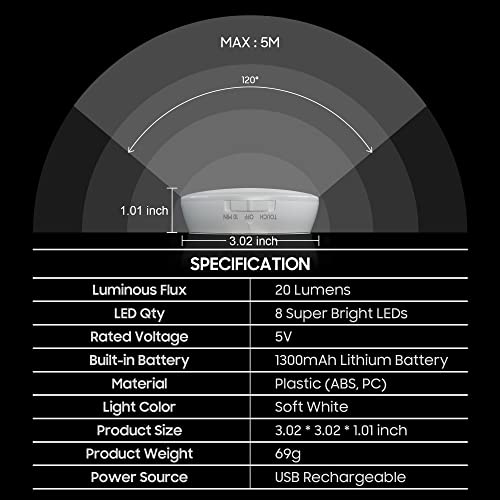 10L0L Universal Golf Cart Dome Light, USB Rechargeable Battery Powered Super Bright Golf Cart LED Roof Lighting - Thumbnail 6
