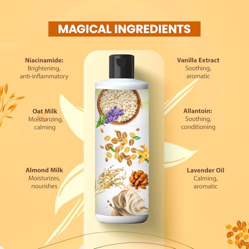 Image of Bath&Bathe Milkshake Magic Body Wash - Vanilla, Lavender & Oat Milk| Sulfate-Free, Paraben-Free Body Cleanser | Soothing & Hydrating for Silky Smooth Skin, 500 ml