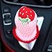 HOMEGYMFREE Crochet Shift Knob Cover, Universal Cute Handmade Strawberry Boho Car Accessories for Women, Car Shift Boots Knobs Cover Automotive Interior Fits Car Truck SUV (67#SC)