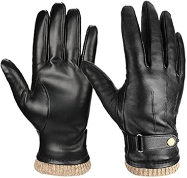 Acdyion Winterhandschoenen voor heren van leer met Acdyion Winterhandschoenen voor heren van leer met