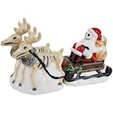 Westland Giftware Magnetic Ceramic Salt and Pepper Shaker Set, Jack and Reindeer, Multicolor