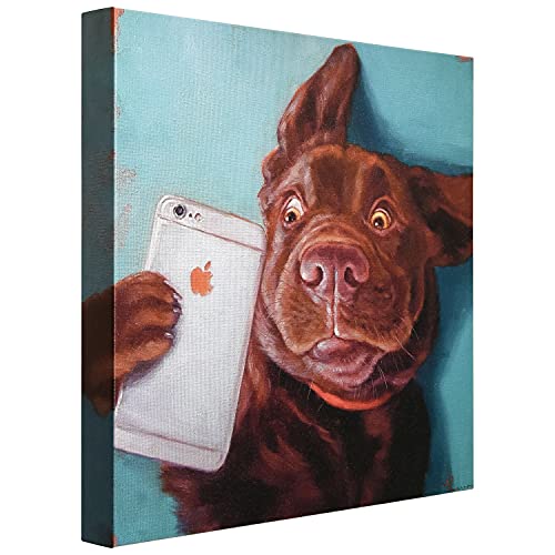Empire Art Direct Dog Selfie Wall, Graphic Art Print On Wrapped Canvas Contemporary,Ready To Hang,Living Room,Bedroom ＆ Office, 18 X 2 X 18 #TOP1