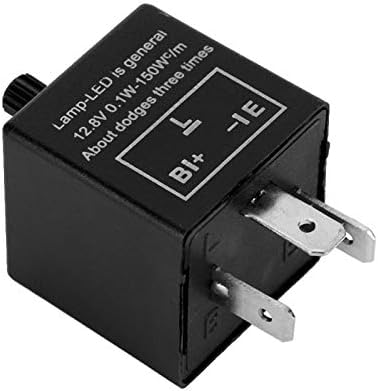 LED Flasher Relay 3 Pin, Indicator Flasher Relay, 12 Volt 3 Pin LED Electronic Flasher Unit for Car Vehicle Motorcycle, Adjustable Indicator Relay for LED Turn Signal