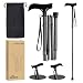 Ez2care Classy Adjustable Folding Cane with Carrying Case, Metallic Grey