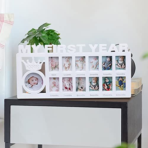 Baby Bilderrahmen Erinnerung für Erste Jahr 12 Monate Fotorahmen Collage Baby Bilderrahmen Mein Erstes Jahr Erinnerung Wachstumsrekord Babygeschenke für Neugeborene Babyparty Ersten Geburtstag