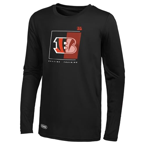 Outerstuff NFL Men's Too Tough Long Sleeve Dri-Tek T-Shirt, Cincinnati Bengals, Large Team Color
