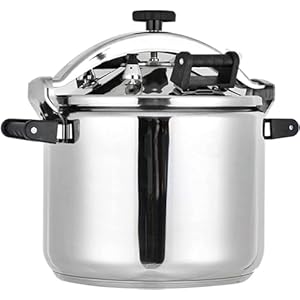 Stainless Steel High Pressure Cooker,Steamer Pressure Cooker Large Capacity Commercial High Pressure Cooking Pot for Gas Induction Cooker,Silver-20L