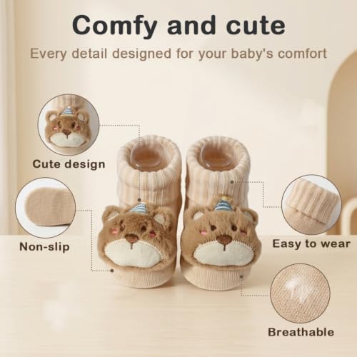 Image of SNOWIE SOFT 3 Pairs Baby Girls Stocking Polyester Cotton Mesh Stocking Knee High Breathable Summer Stockings Cartoon Baby Stockings Gift for Baby Girls 0-3 Years Old