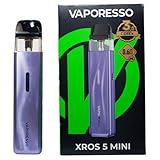 Vaporesso XROS 5 Mini Kit Auto draw Electronic Cigarette Vaporizer, 30W MTL Vape with 1500mAh Battery 3ML XROS Pod Cartridge 0.6ohm COREX 3.0 Vaping No Nicotine No Liquid (Morado)