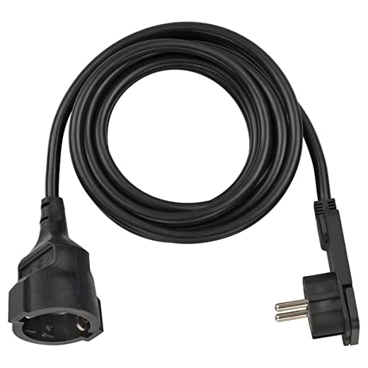 Brennenstuhl förlängningskabel med vinklad platt kontakt 3 m, H05VV-F F3G1, svart, 1168980030