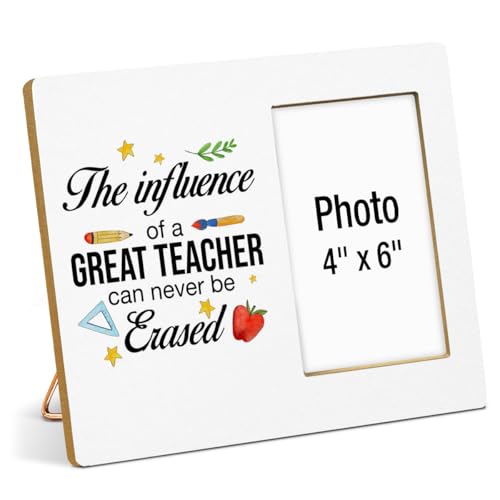 Teacher Gifts Photo Frame, Thank You Appreciation Gift Retirement Graduation Christmas Gifts for Teachers Wooden Picture Frames, Photo 4 x 6 Inches