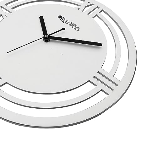 Image of Olive Tree Wooden Designer Non- Ticking Silent Wall Clock for Home | Wooden Wall Clock for Living Room Bedroom | Designer Wooden Stylish Clocks for Home /Wall Dcor - 1015