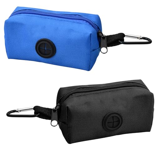Rapidbok 2 unidades impermeable para bolsas de caca de mascotas, dispensador de bolsas para excrementos de perros, con cremallera