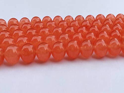 100Pcs 10Mm Orange Red Chalcedony Beads Natural Round Stone Beads Loose Smooth Crystal Quartz Gemstone For Jewelry Making Craft Diy (Orange Red Chalcedony Beads 10Mm, 013) #TOP1