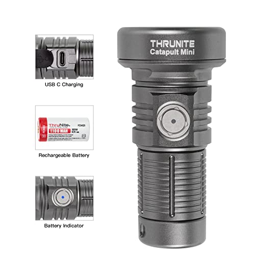 Thrunite Led Flashlight Rechargeable, Catapult Mini 598 Meters Long Throw, High 680 Lumens Searchlight For Law Enforcement, Search And Rescue, Emergency Signaling, And Land Management - Metal Grey Cw #TOP7