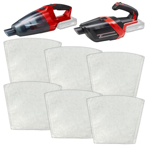 6 Pack Staubsaugerfilter Ersatzbeutel Kompatibel mit Einhell Power X-changeTE-VC 18 Li-Solo & TE-HV 18/06 Li-Solo kabellosen Standstaubsauger