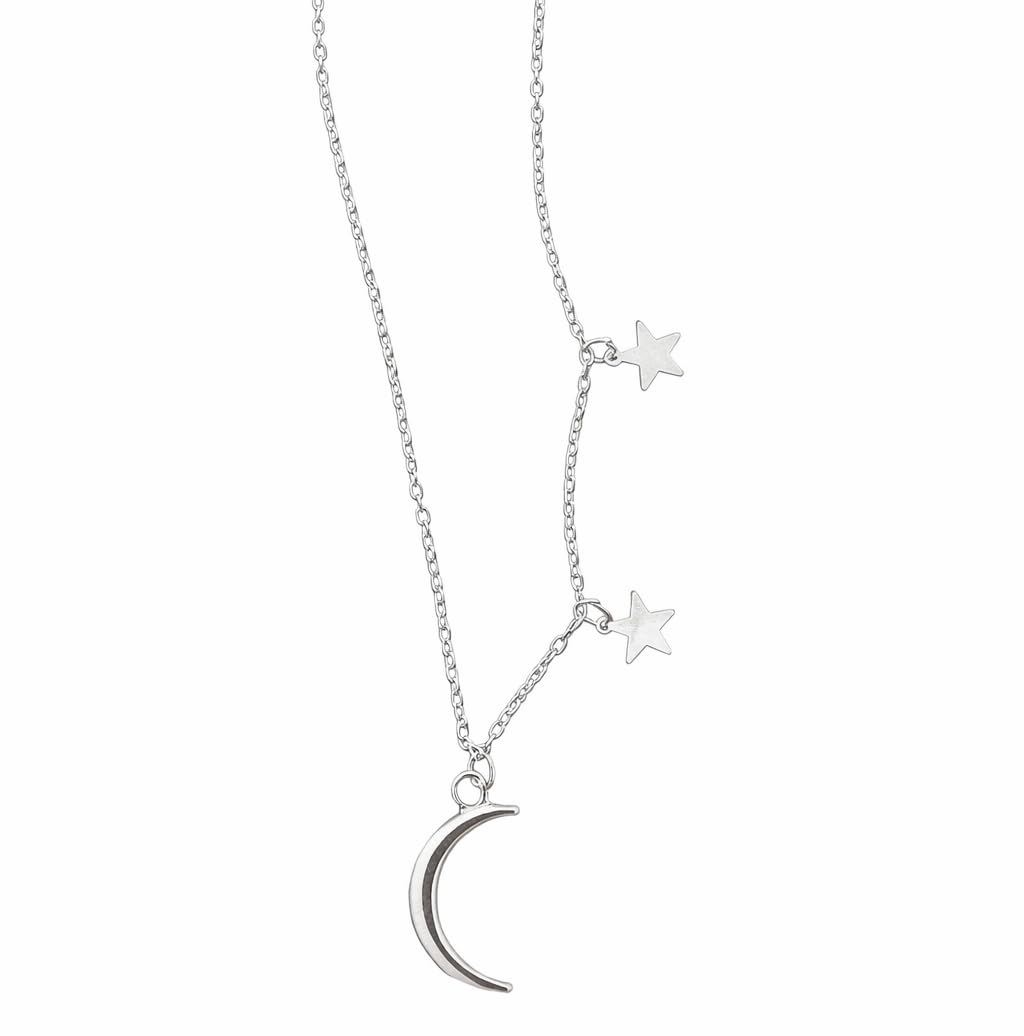Star Moon Pendant Necklace for Women & Girls | Anti-Tarnish Celestial Charm Chain | Dainty Minimalist Fashion Jewellery | Cute Birthday, Anniversary, Valentine Gift for Girlfriend, Wife