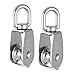 Aexit M25 Lifting Material Handling Crane Swivel Hook Single Pulley Block Hanging Wire Towing Snatch Blocks Wheel 2pcs