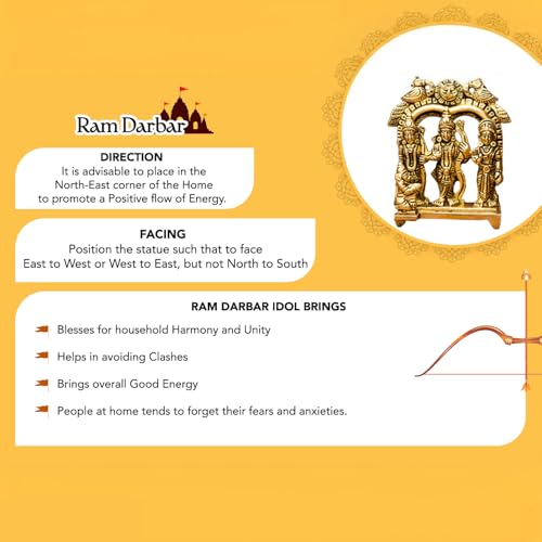 Image of Ekhasa 100% Pure Brass Ram Darbar Murti in Luxury Red Velvet Gift Box God Idols for Gifting | Best Wedding Gifts for Marriage Couple, Gifts for Couples, Housewarming Or Shop Opening Ceremony