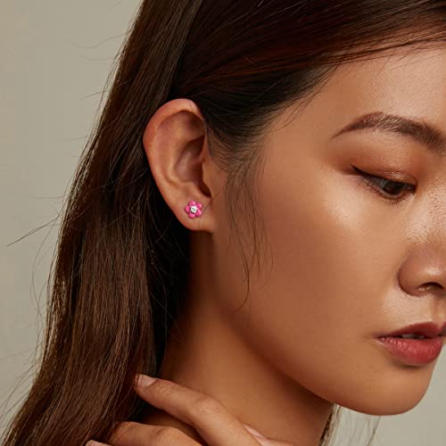 Boucles d'oreilles fleurs en argent sterling 925 de haute joaillerie