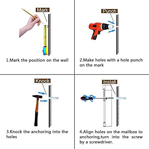 Kyodoled Key Lock Mail Boxes Outdoor,Locking Wall Mount Mailbox,Security Key Drop Box,12.4Hx 8.54Lx 3.35W Inches,Black Large #TOP5