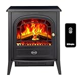Dimplex Club Chimenea Electrica – Chimenea Electrica Decorativa con Leños Decorativos – Estufas Electricas Efecto Llama LED Optiflame – Calefactor de 2 kW Activable – Incluye Mando a Distancia
