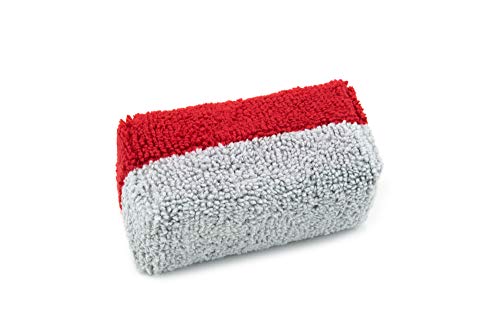 Autofiber Mini [Saver Applicator Terry] Ceramic Coating Applicator Sponge | 12 Pack | With Plastic Barrier To Reduce Product Waste. (Red/Gray) #TOP1