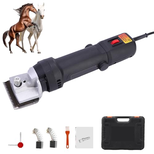 Tondeuse à chevaux 690W électrique noire avec kit de toilettage complet et cordon de 500 cm