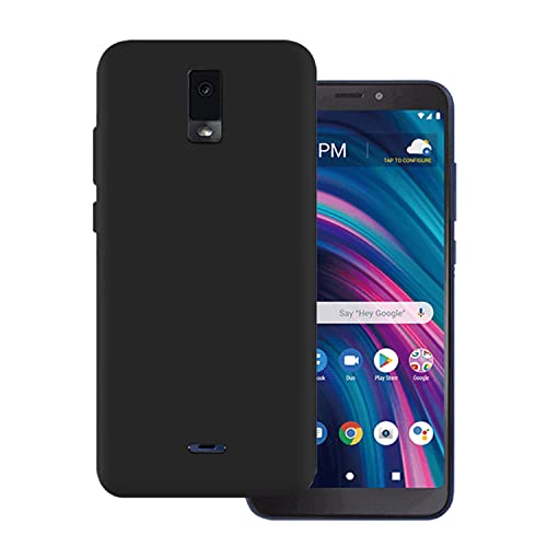 Tznzxm Case for Blu View 3, Blu View 3 Case, Blu View 3 Back Case, Flexible Soft TPU Scratch Resistant Non-Slip Shock Absorption Back Cover Rubber Slim Phone Case for Blu View 3 B140DL Black