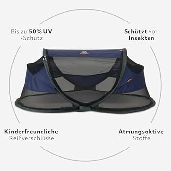 Lit De Voyage Bebe Lit De Voyage - Pop Up, 1.5kg, Déplié En 2 Sec - Avec Moustiquaire, Matelas, Sac - Bleu Deryan Babybox