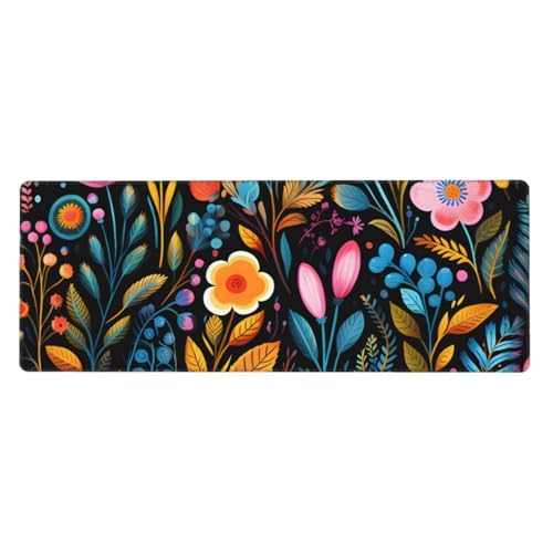 Grand tapis de souris floral pour éviter la glisse du clavier