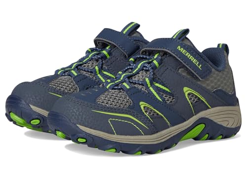 Merrell unisex child Trail Chaser Hiking Sneaker, Navy/Green, 5 Wide Little Kid US