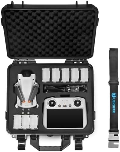 Lekufee Waterproof Hard Case for DJI Mini 4 Pro,Mini 3 Pro / 3 Drone,DJI RC 2, RC N3 / N2 / N1 and other Accessories(Case Only)
