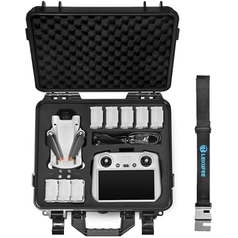 Lekufee Waterproof Hard Carrying Case Compatible with DJI Mini 4 Pro,DJI Mini 3 Pro,DJI Mini 3 Drone,DJI RC 2/DJI RC,DJI RC N3/N2/N1 and Accessories(Case Only) Cover