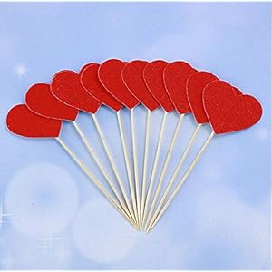 TYTF Cupcake toppers taart bruiloft decor ster hart handgemaakt voor bruiloften eten picks kinderen party verjaardag…