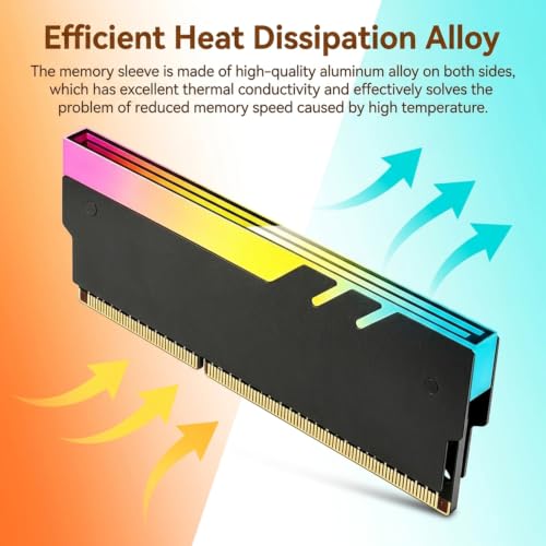 Image of ZORBES Desktop RAM Heatsink ARGB Memory Heat Spreader for DDR4 DDR5 with 5V 3 Pin Sync and Aluminum Alloy Construction for Gaming PC Builds