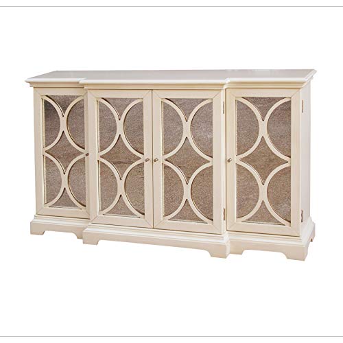 Pulaski Quinten Credenza, 60 by 14 by 37-Inch, White/Metallic