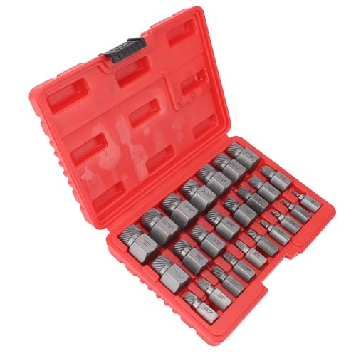 Extractor de tornillos de aleación de acero 40Cr con estuche imperial de 25 piezas 5