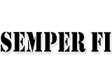 Black Vinyl: Semper FI Lettering Sticker (Window Decal us Marine Corps for Car Truck or Laptop (2 x 8 inch) USMC Licensed