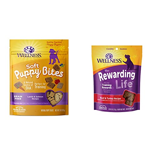 Wellness Soft Puppy Bites With Rewarding Life Soft Dog Treats, Beef & Turkey Bundle #TOP18