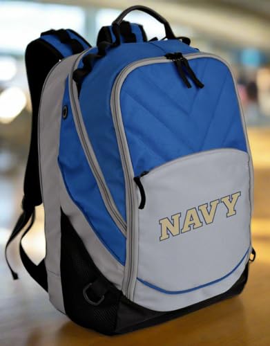 Image of Broad Bay Naval Academy Backpack | Official USNA Midshipmen Logo, Padded Laptop Computer Section, Premium 600D Nylon Fabric